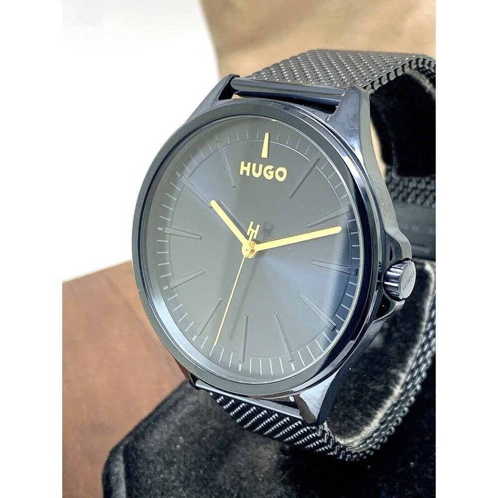 Hugo Boss Men's Watch 1530136 Quartz Blue Dial Mesh Stainless Steel 43mm